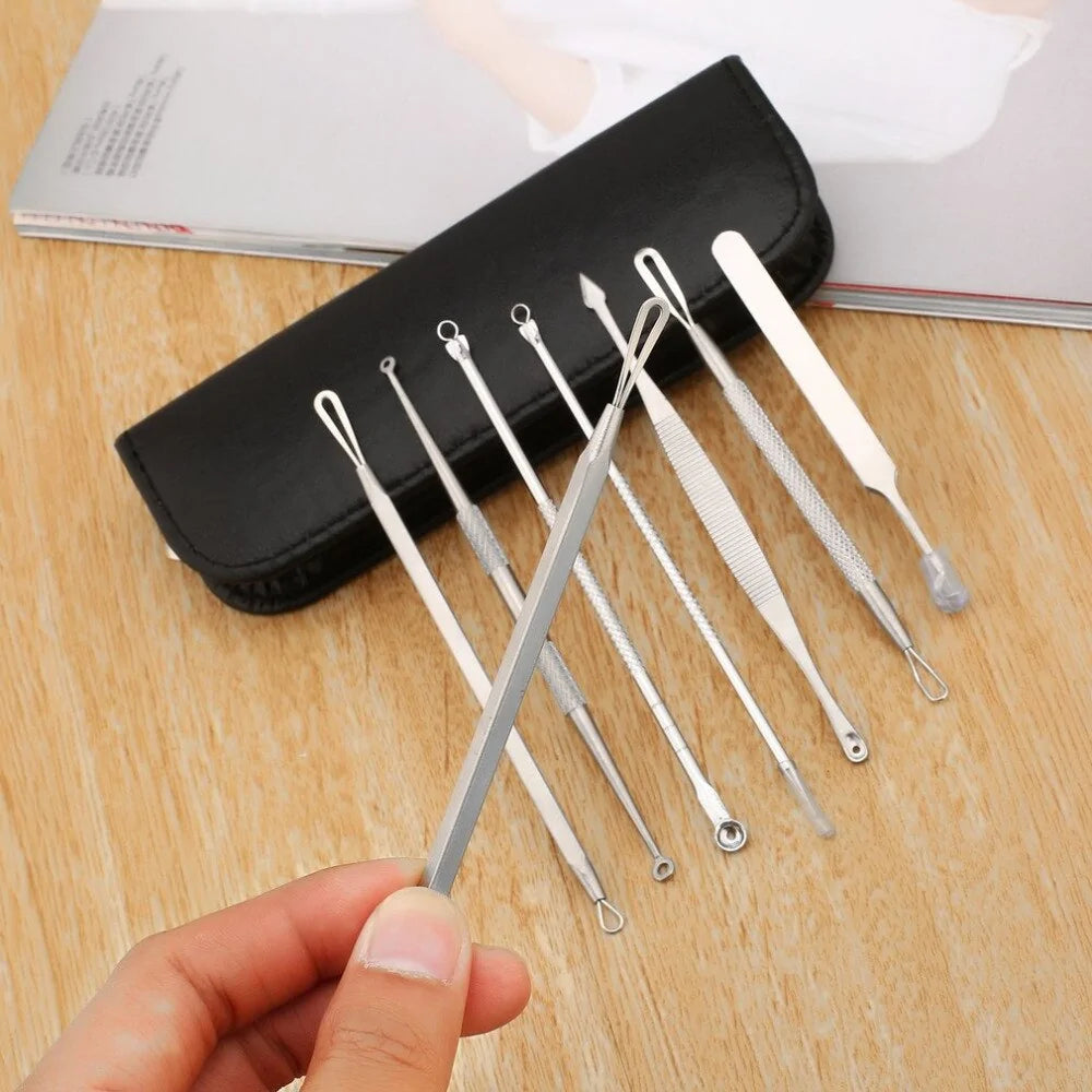 8 Piece Stainless Steel Blackhead / Acne Remover Set