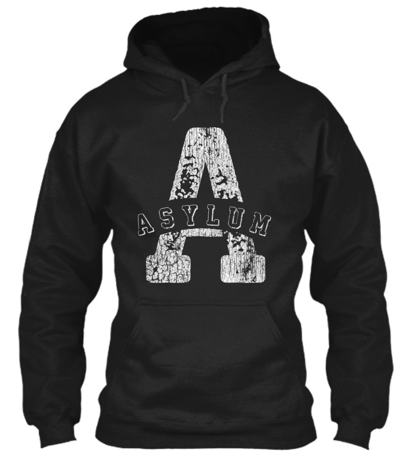 Asylum Distressed Hoodie Black